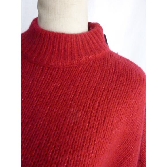 NWT Nadaam Airspun Mockneck Red Sweater Wool Cashmere Blend Size Small - Picture 5 of 7